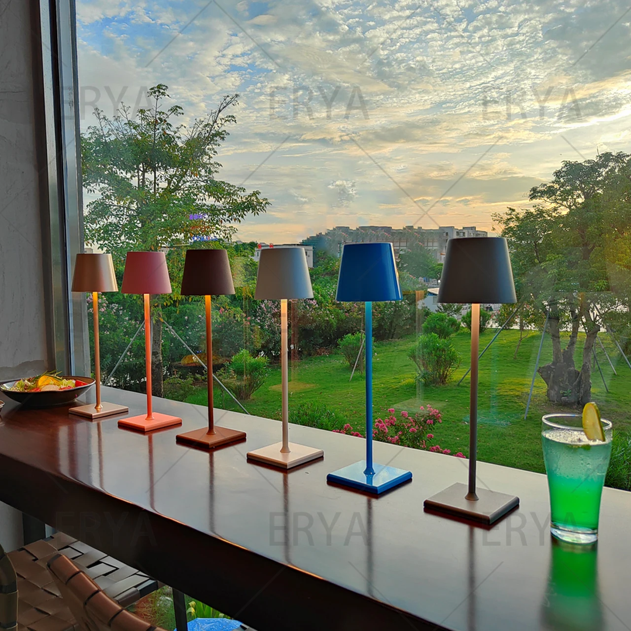 Rechargeable 3 Color Stepless Dimming Desk Lamp 5000mAh Portable LED Desk Lamp for Restaurant Bedroom Bars Home Patio Outdoor