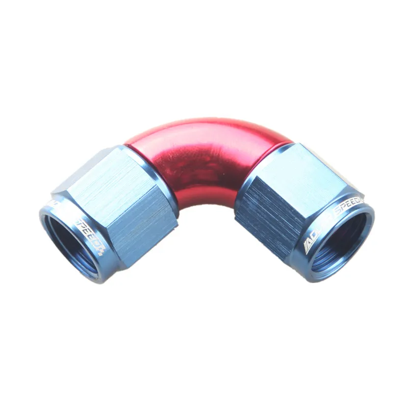 ADLERSPEED 90 Degree AN4 AN6 AN8 AN10 AN12Female To AN Female Full Flow Adapter Aluminum Black