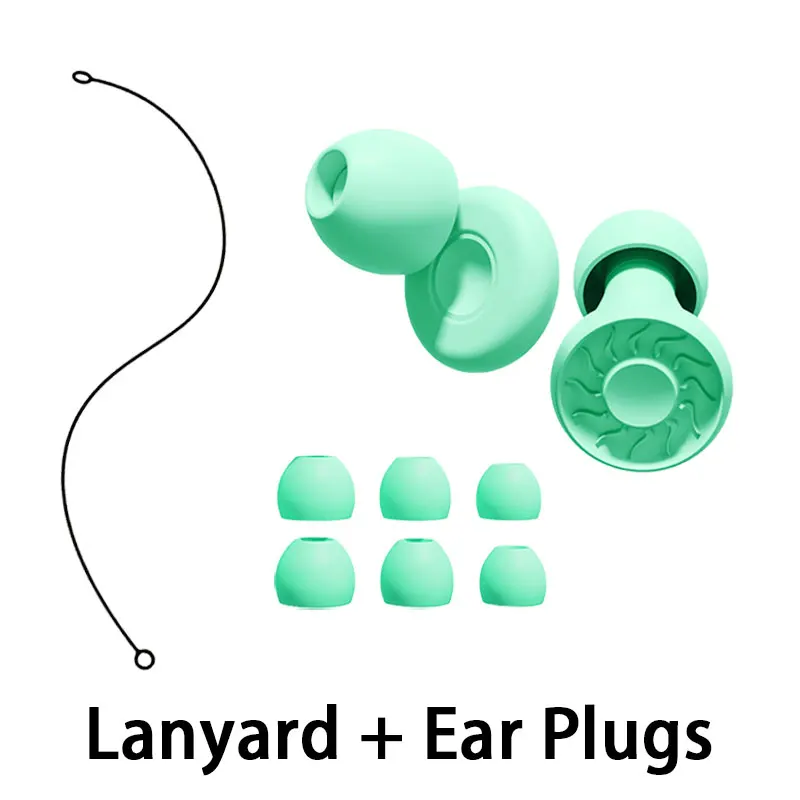 Reusable Silicone Ear Plug with Lanyard - Flexible Noise Cancelling Hearing Protection for Enhanced Sleep Concentration & Work
