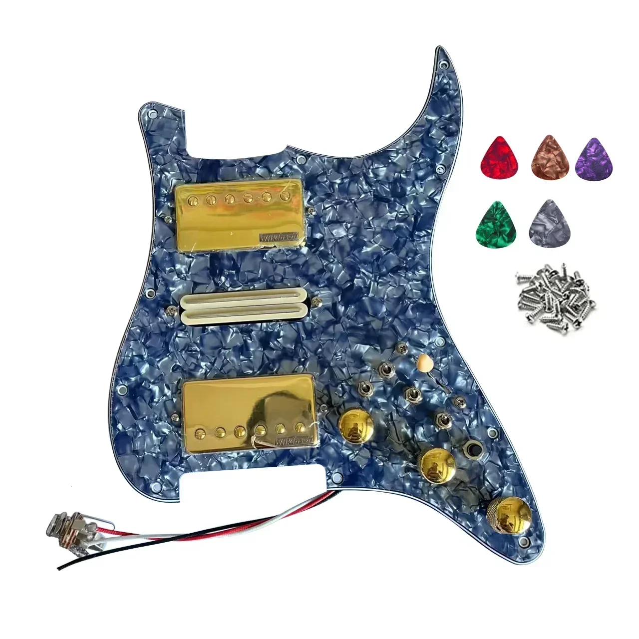 Prewired Loaded ST Pickguard Set HSH Alnico 5 Humbucker Pickup Coil Split 5-way Switch For ST Guitar Parts