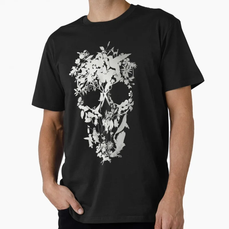 

Simple Skull Art 1210 horror flower pattern Sacry Halloween Gift t shirt Vintage Goth Graphic clothes men's All size S-6XL Tops