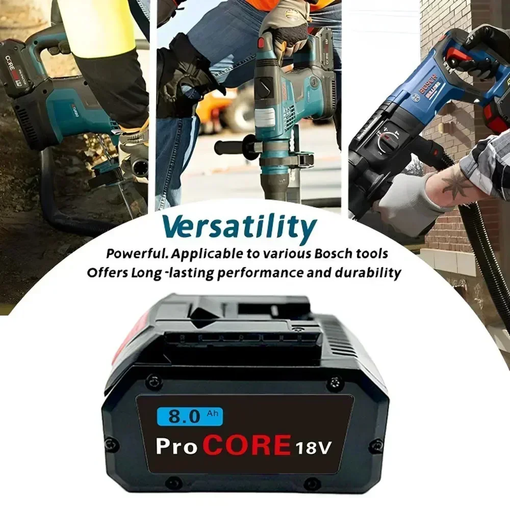 CORE 18V 8.0Ah ProCORE Replacement Battery for Bosch 18V Professional System Power Tools BAT609 BAT618  lithium ion battery