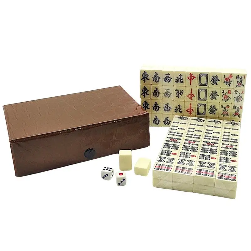 

Chinese Mahjong Game Set Mah Jongg Set With 144 Tiles Travel Mah Jong Set 2 Reserve Mahjong Tiles 2 Dice For Adult Party Games