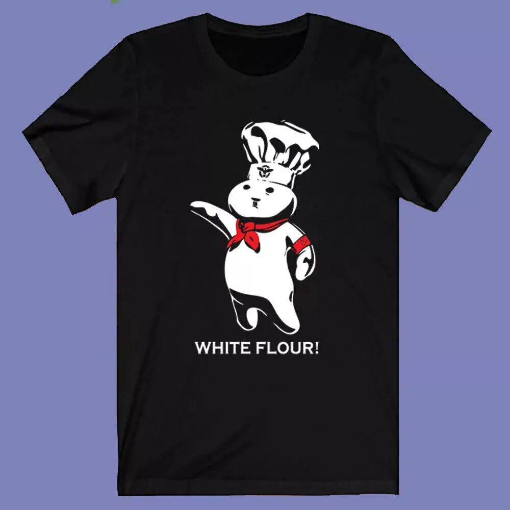 Pillsbury Doughboy White Flour Logo Men's Black T-shirt