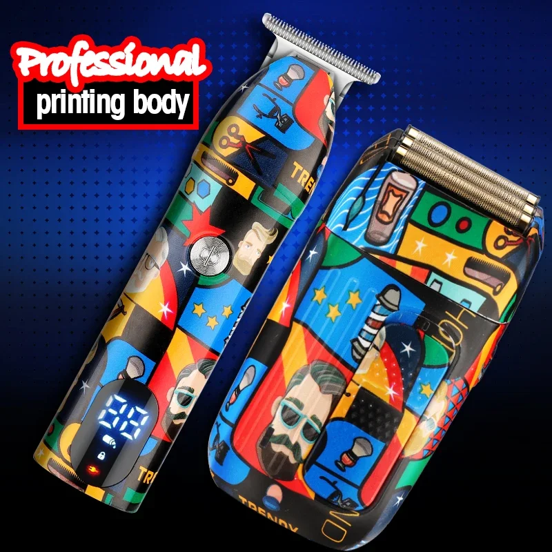 

RESUXI новая профессиональная машинка для стрижки волос с граффити + электробритва для парикмахера, перезаряжаемый триммер для волос, машинка для стрижки, триммер для бороды