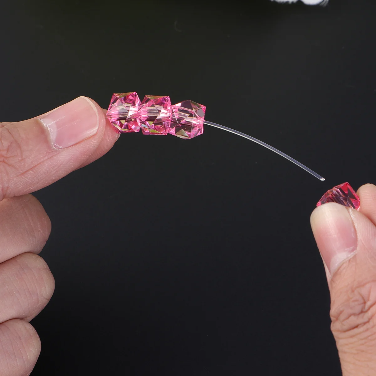 

950Pcs Beads DIY Handmade Beaded Material Acrylic Transparent Square for Bracelet Necklace Keychain Jewelry Craft Supplies