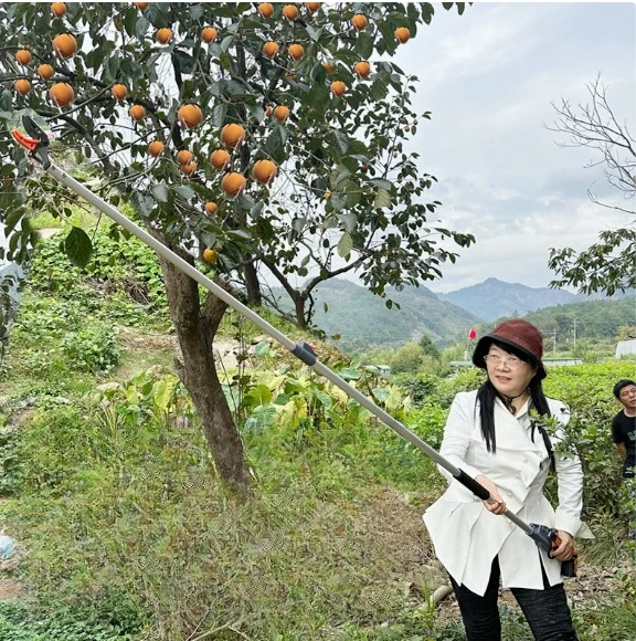 Telescopic Fruit Picking Pole, Fruit Harvester, Extended Orchard Pole, Rechargeable High-Reach Fruit Picking Tool