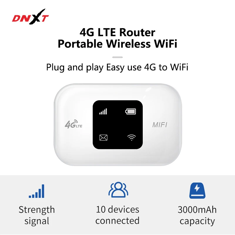 Unlock 4G Lte Router Wireless Wifi Portable Modem Mini Outdoor Hotspot Pocket Mifi 150mbps Sim Card Slot Repeater 3000mah Modem