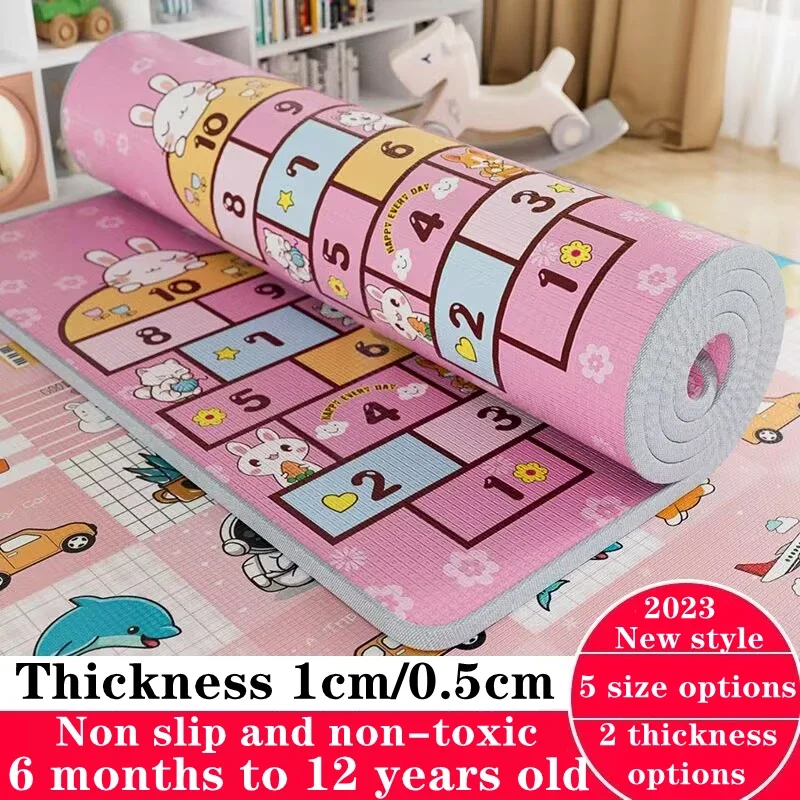 

5 sizes to choose Play Mat for Children's Safety Mat Thicken 1/0.5cm Environmentally Friendly Baby Crawling Folding Carpet Rug