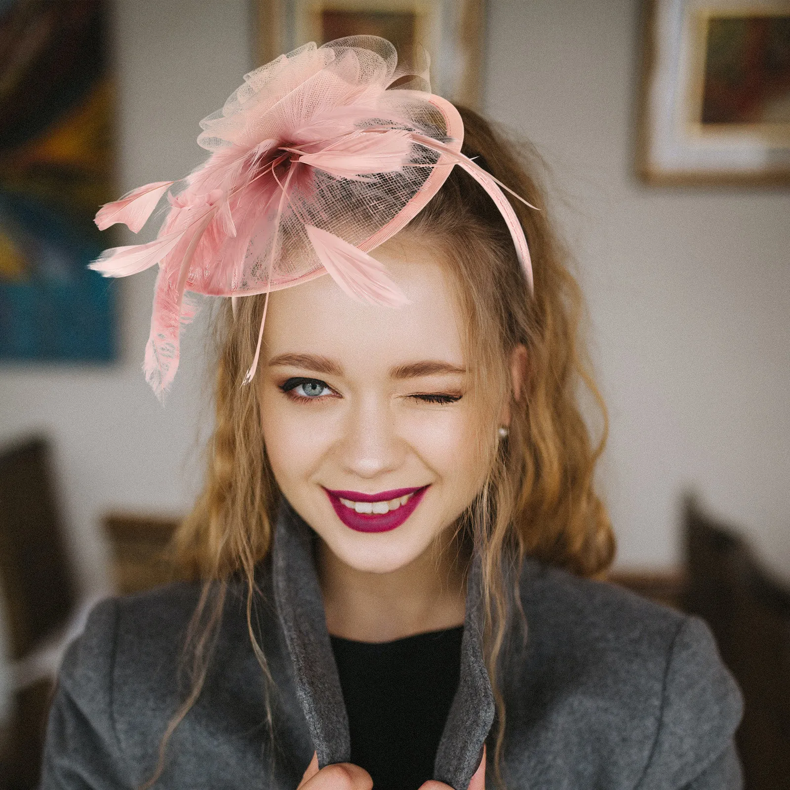 

1Set Bridal Fascinator Hat Lightweight Fashion Tea Party Headband Hair Accessories Wedding Cocktail Party Headwear