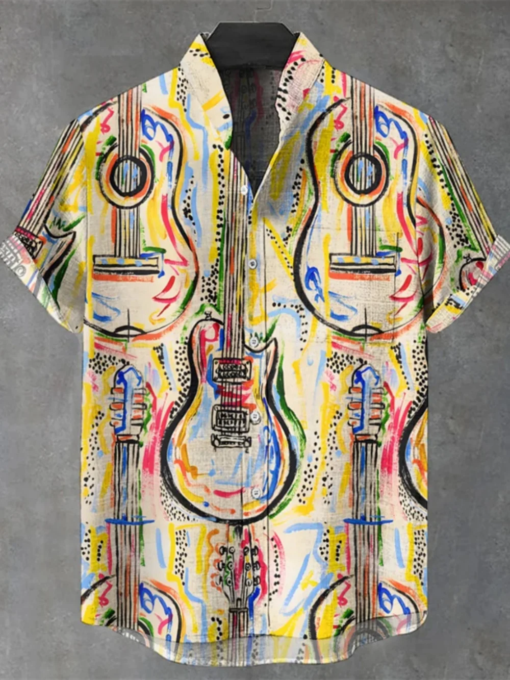 

Мужская летняя льняная рубашка с коротким рукавом, воротник-стойка, кардиган на пуговицах, 3D абстрактная картина маслом, повседневная одежда для отдыха с принтом