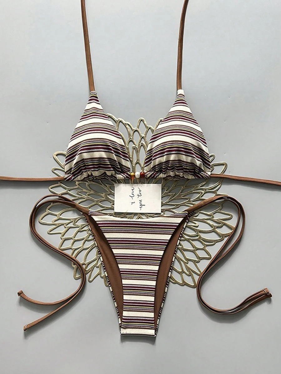 

Micro Bikinis 2026 Sexy Women Swimsuit Push Up Swimwear Bikini Set Striped Biquini Bathing Suit Swimming Suit Beachwear Female