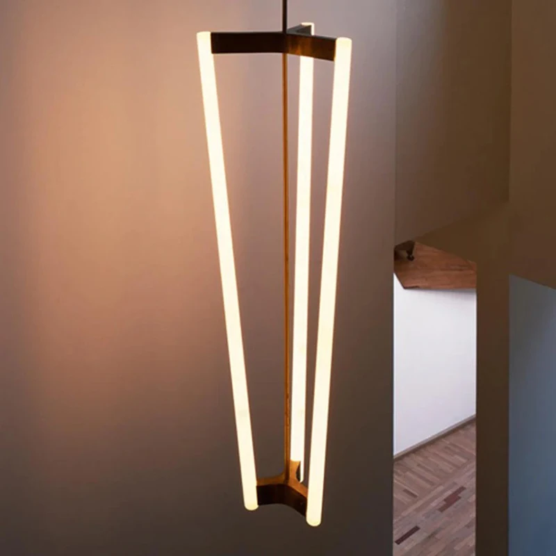 

Vintage Led Hanging Lamps For Ceiling Retro Minimalist Pendant Lights Iron Liner Chandelier Loft Living Room Room Decor Lustre