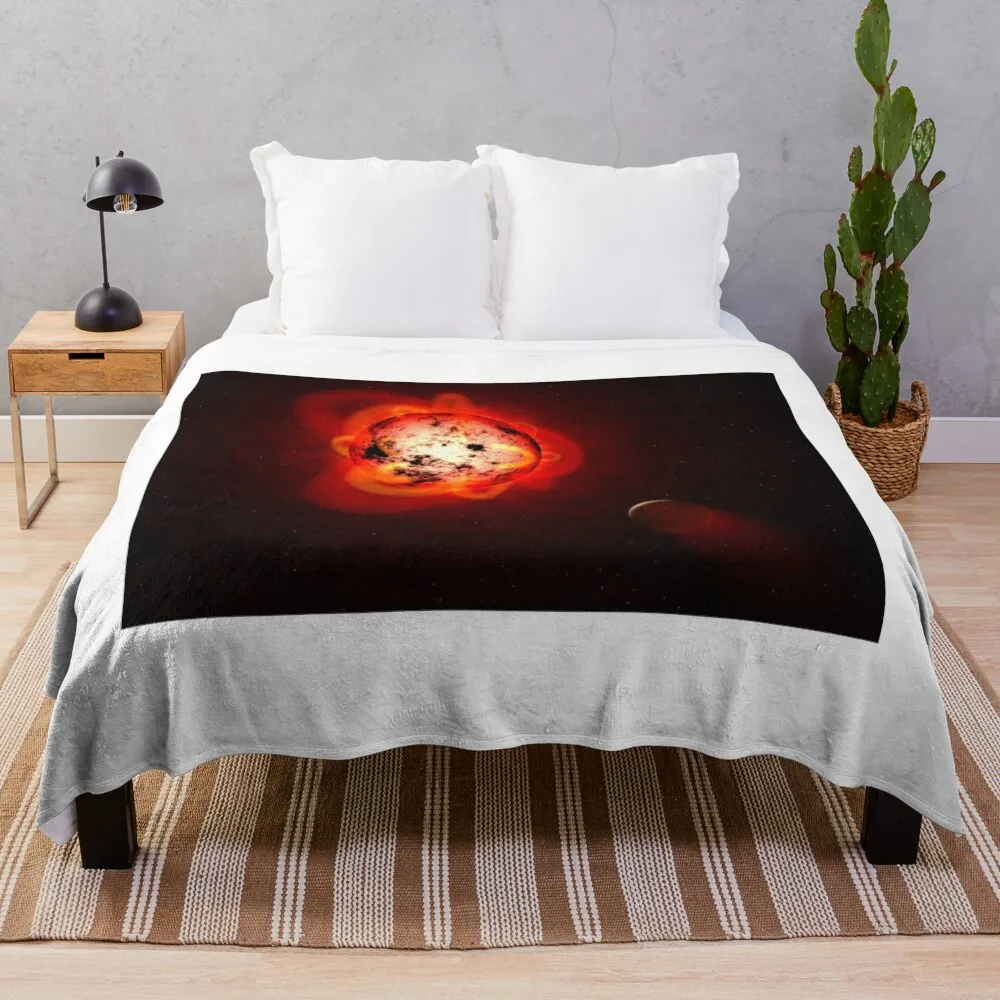 Exoplant and red dwarf stellar flares, illustration (C042/6210) Throw Blanket manga Bed Fashionable Furrys Blankets