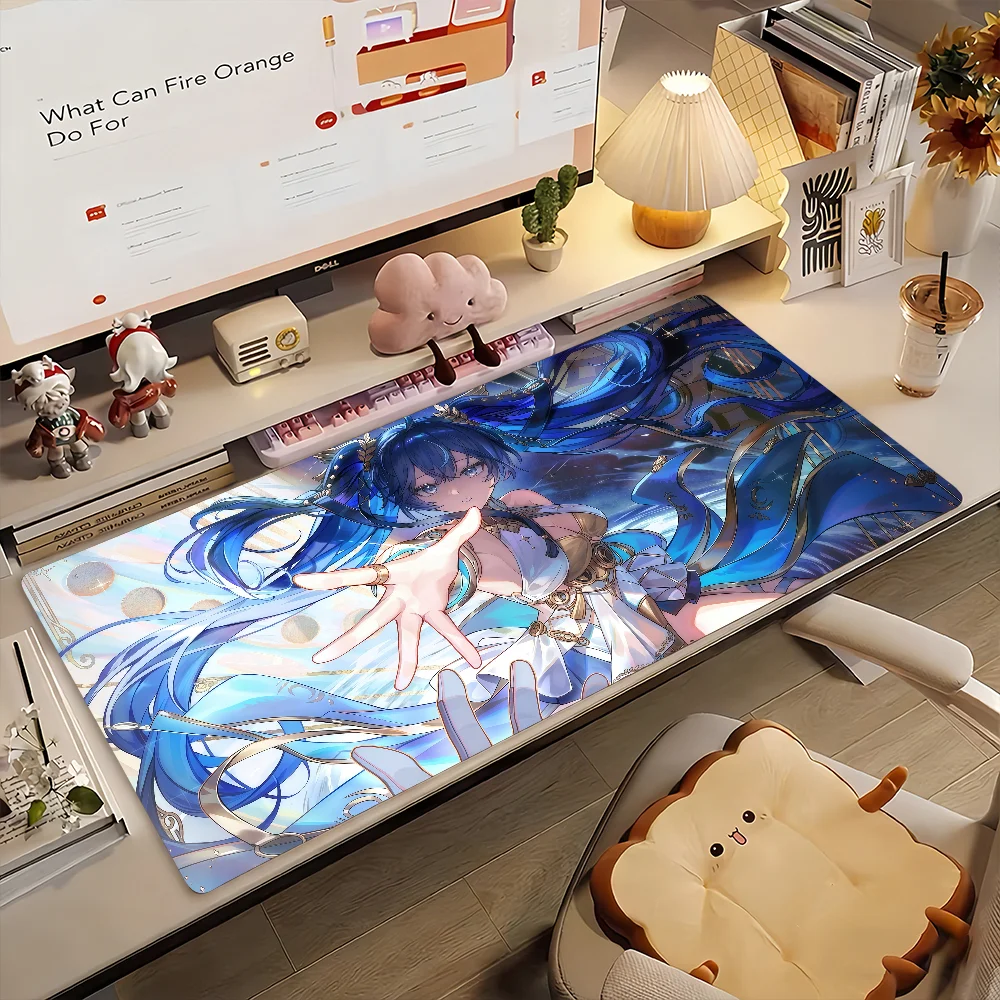 Wuthering Waves Iuno Anime Large Gaming Mouse Pad, Anti‑Slip Rubber Desk Mat Keyboard Pad Laptop Computer Home Gaming Desktop