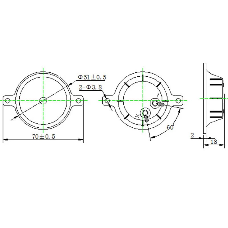 2pcs Waterproof Ultrasonic Speaker Unit 5140 Rat Mosquito Repellent Exclusive Eared Electric Piezoelectric Ceramic Buzzer