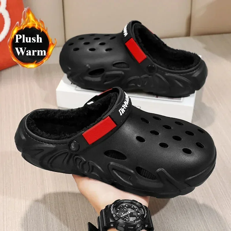 Zapatillas cálidas de invierno para hombre, zapatillas de felpa para mujer, pantuflas peludas cálidas para parejas, zuecos de piel para interiores, zapatos de algodón para el hogar, chanclas informales esponjosas