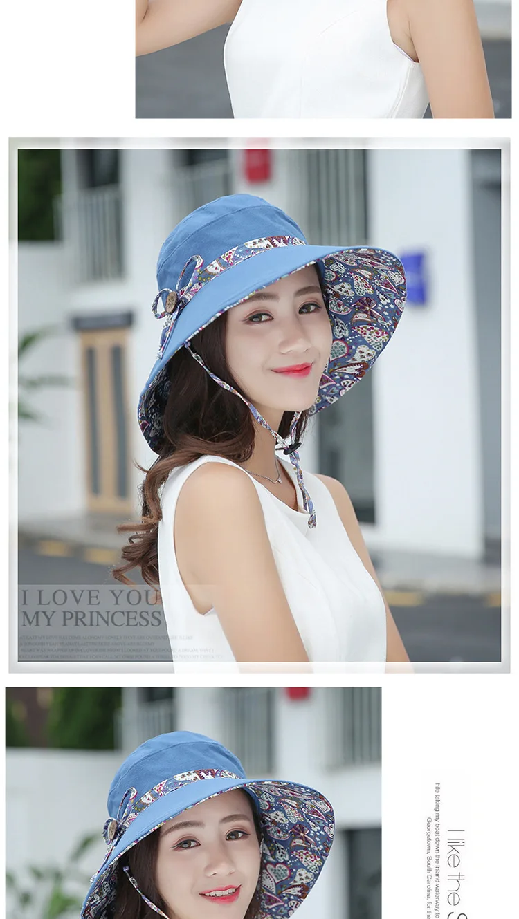 Bucket Hat, Panama Damen-Sonnenschutzhut im koreanischen Stil, Strandhut, winddichter, atmungsaktiver Hut, Hüte für Damen, Reisemütze S67 – Detail 7