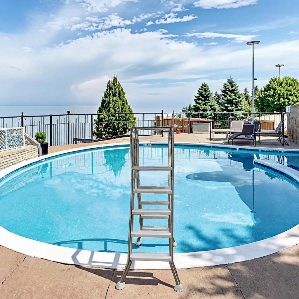 

1.32 Meter 304 Stainless Steel Double Sided Swimming Pool Ladder Accessory for Pool Floorpromote sales