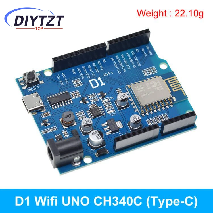 ESP-12E WeMos D1 UNO R3 CH340 CH340G WiFi Development Board Based ESP8266 Shield Smart Electronic PCB For Arduino Compatible IDE