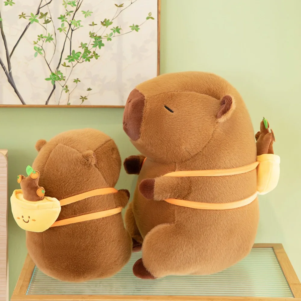 Funny Wealth Tree Capybara Plush Doll Stuffed PP Cotton Simulation Capybara Toy Soft Animal Stuffed Capybara Doll Christmas