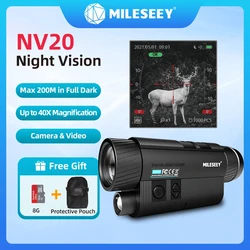 Mileseey NV20 Infrared Night Vision Device Monocular Camera Outdoor Digital Telescope with Day and Night Dual-use for Hunting