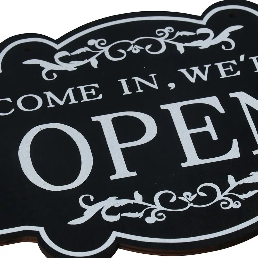 Open and Closed Business Sign Double Sided Wooden Open Hanging Signs for Restaurant Club Cafe Hotel Bar Shop