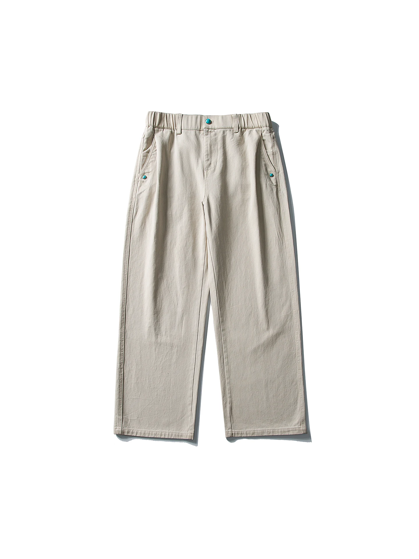 

Американские ретро-брюки прямого кроя с широкими штанинами, весенняя новинка, бирюзовые, с декоративными элементами, повседневные, свободного кроя, молодежные, энергичные, из хлопка