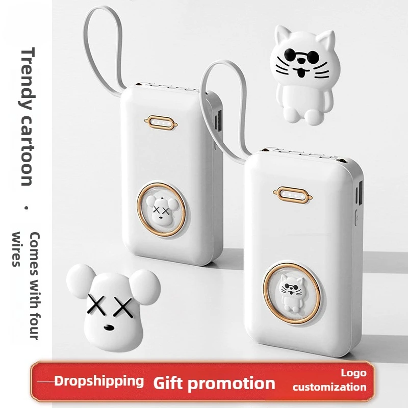 50000mAh Power Bank Built in USB C Cable External Battery Pack for iPhone 14 pro Xiaomi Samsung S23 22 Huawei P50 Mini Powerbank