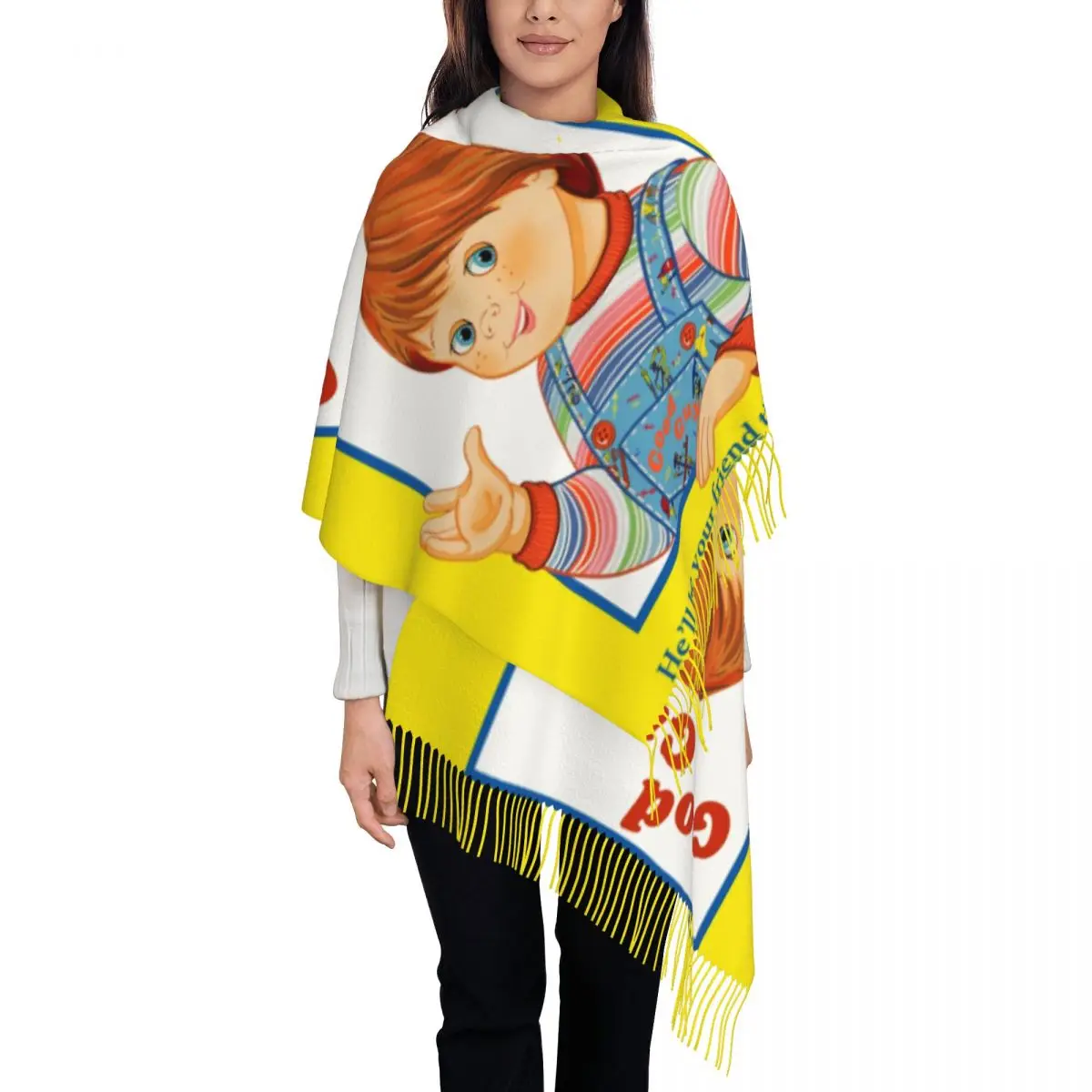 

Customized Print Child's Play Good Guys Chucky Scarf Women Men Winter Fall Warm Scarves Shawls Wraps