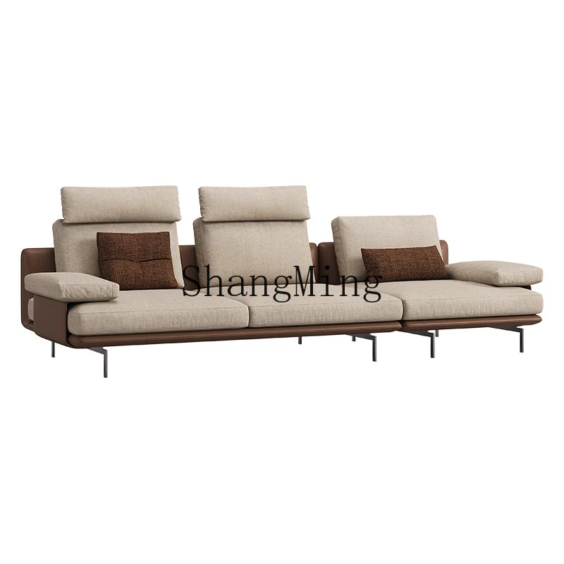 

LXY fabric sofa French modern cotton and linen adjustable headrest living room small apartment three-person leather cloth sofa