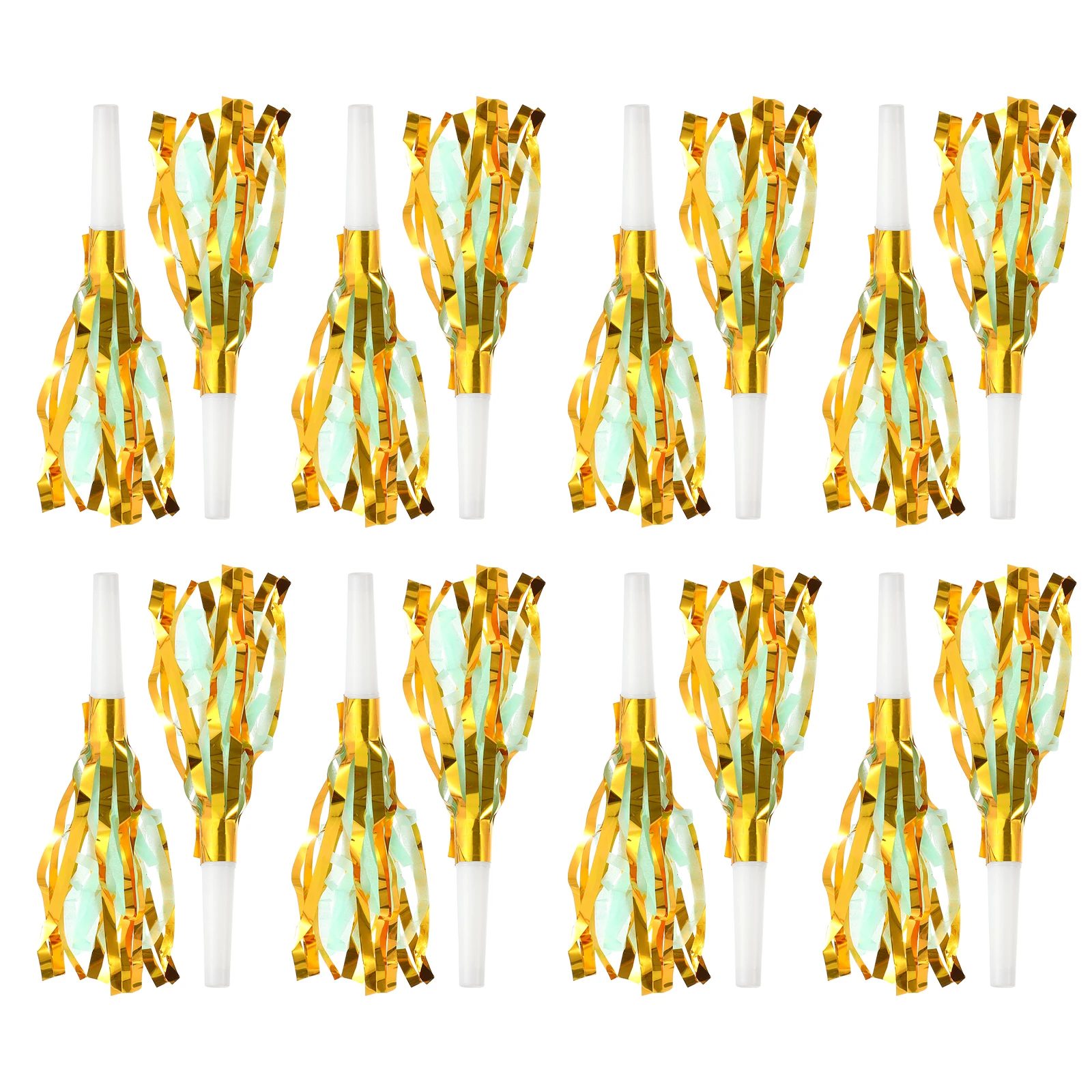 18 Pcs Tassel Whistle Bright Colors Plastic Party Cheering Blowouts Supplies Noisemakers Fun Props Birthday Halloween Events