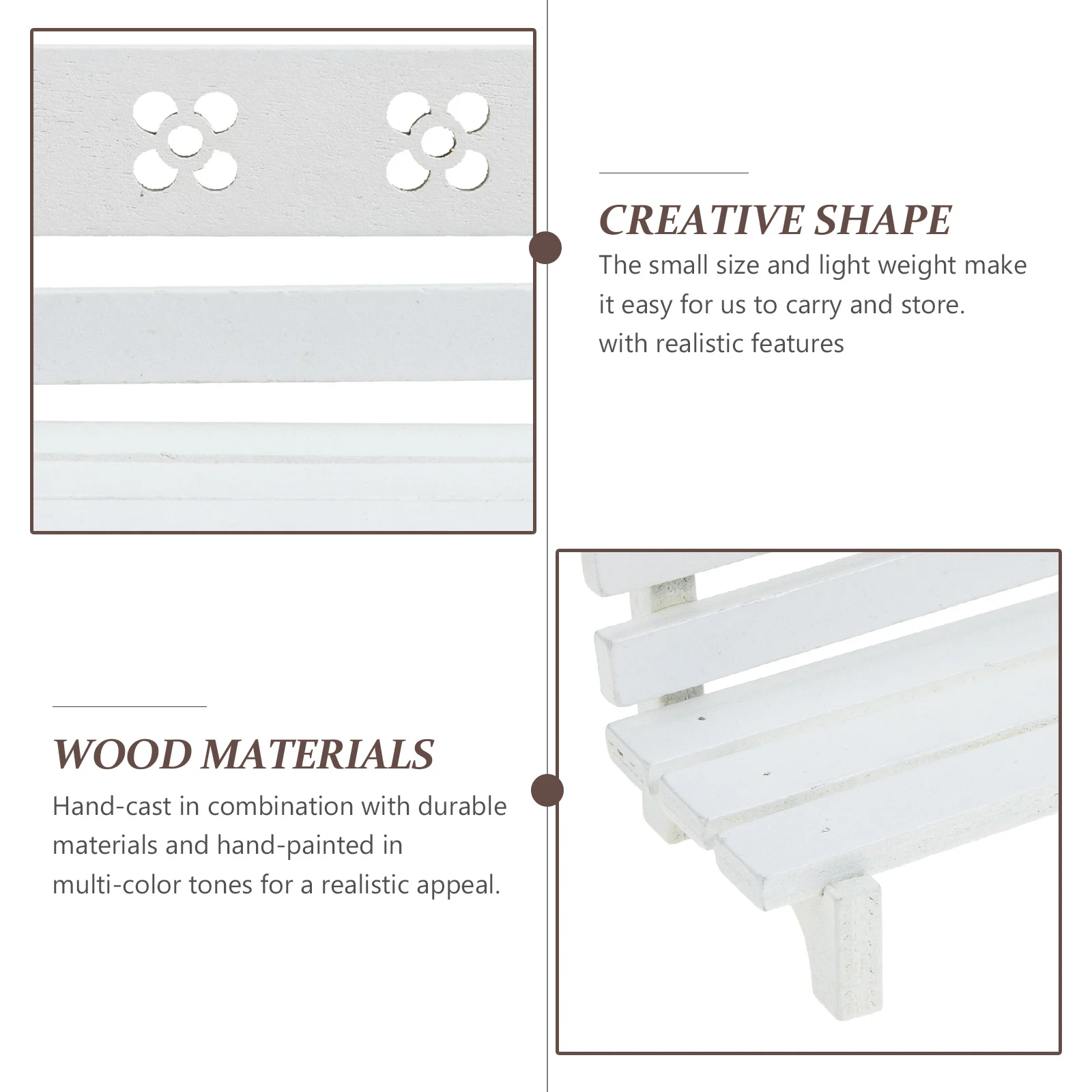 Bangku Taman Miniatur Kayu, Bangku Taman Mini Kecil nan Indah, Perlengkapan Rumah Mini, Ornamen Lanskap Mikro, Perlengkapan Rumah