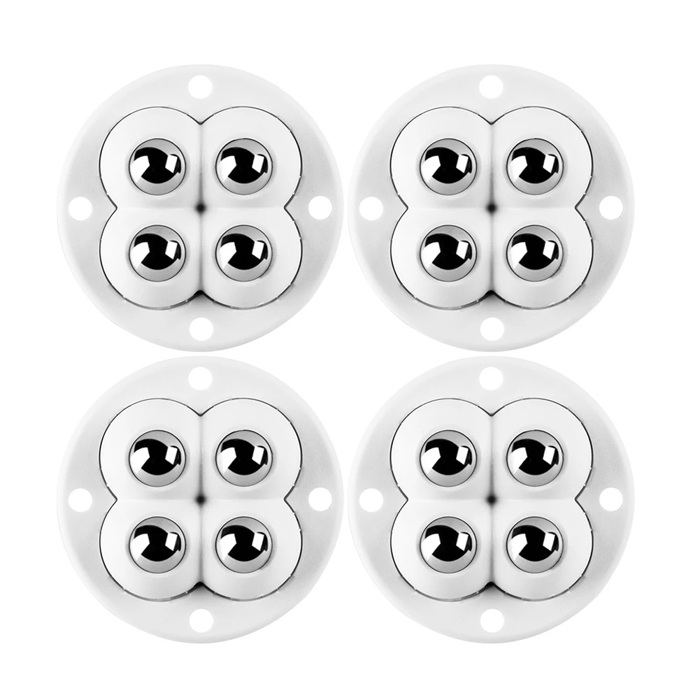 

4pcs Sticky Swivel Pulley 360 Degree Free Rotation Self Adhesive Swivel Caster Wheels Accessories for Bins Storage Box Furniture