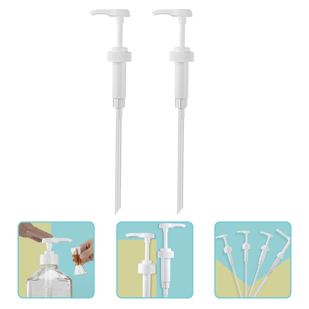 2Pcs Universal Dispensing Pump for Shampoo Bottle Replacement Lotion Soap Dispenser Head Long Tube Pump Suitable Bathroom Travel