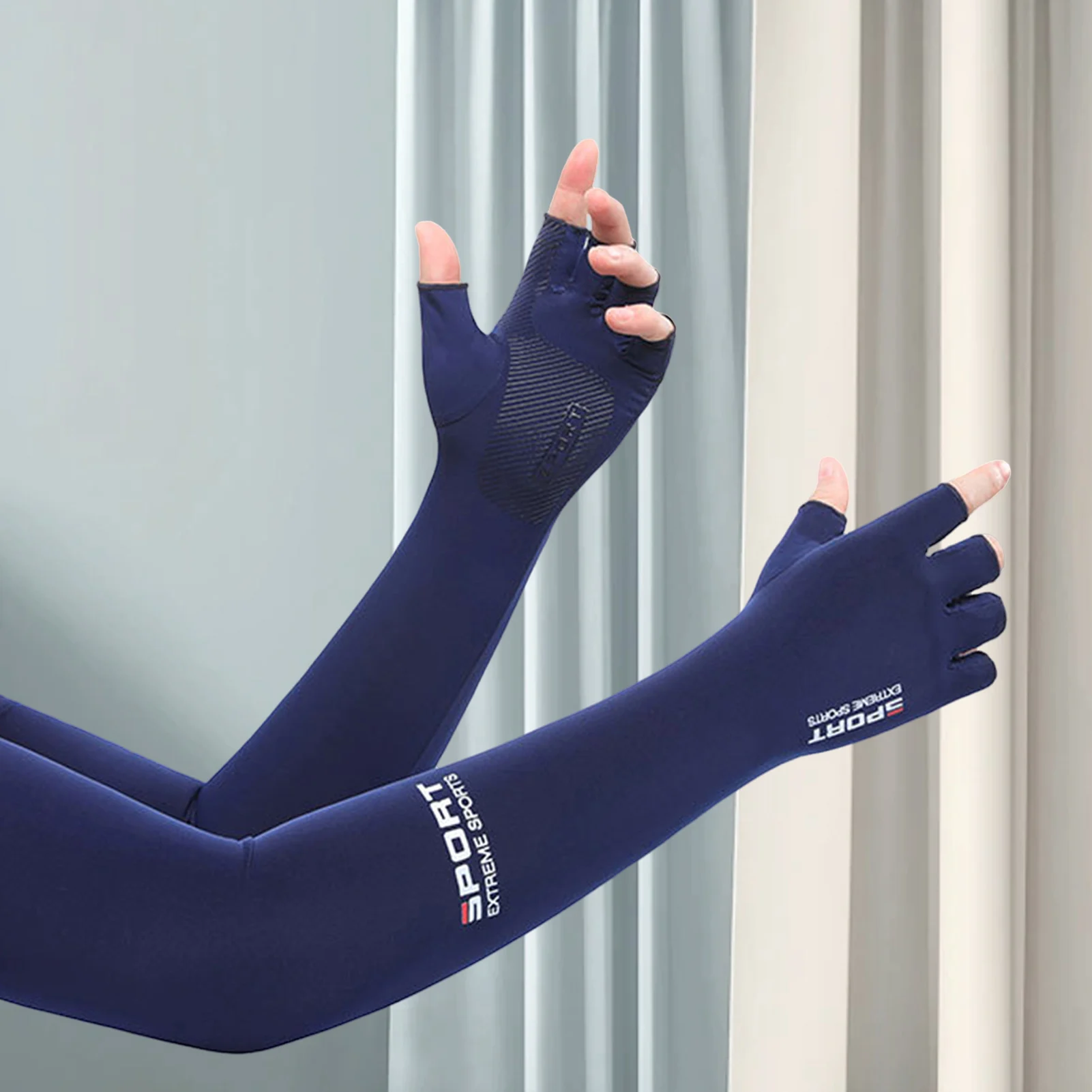 

Summer Hot Sale Cooling Arm Sleeves Cover Solid Color UV Sun Anti Slip Arm Sleeves Great for Running Cycling Basketball