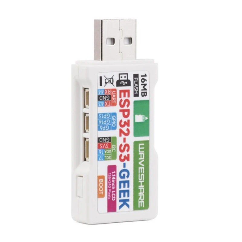 

Плата разработки ESP32-S3-GEEK Плата разработки ESP32-GEEK на базе чипа контроллера Onesp32-S3R2 с 1,14-дюймовым цветным ЖК-дисплеем 65K