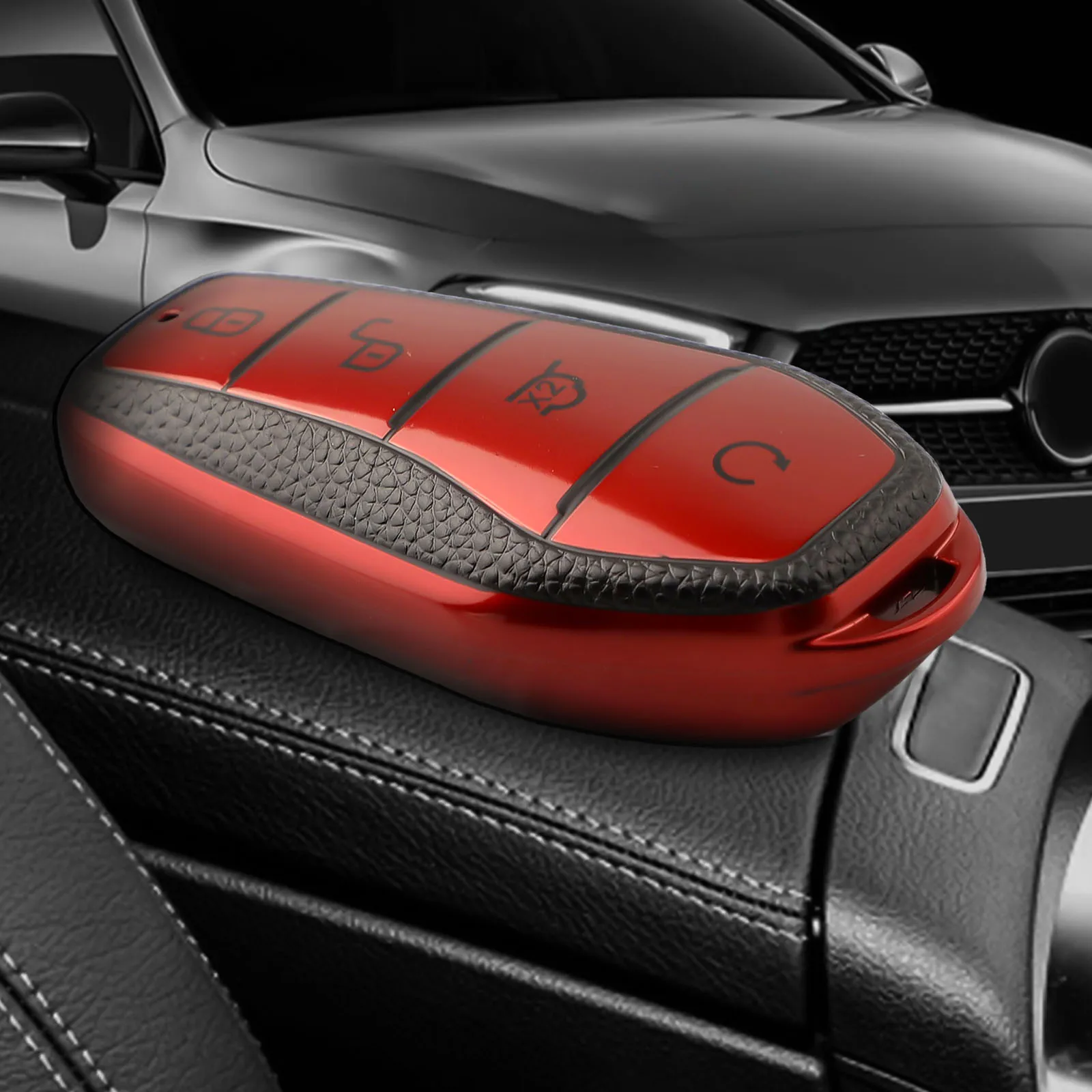 For TPU Leather Shell Cover for Car Key Compatible with For Byd Song Plus Yuan Pro Atto 3 Han Models OEM Spec Match