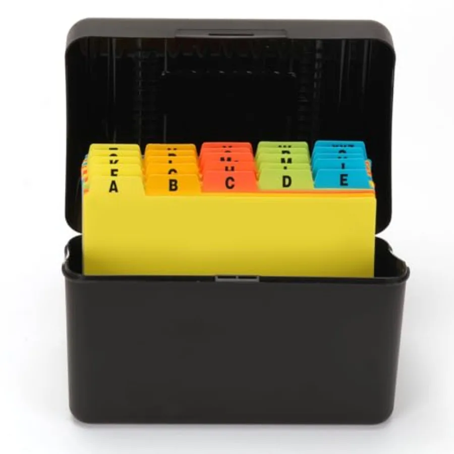

Index Card Holder with 25 Plastic Dividers