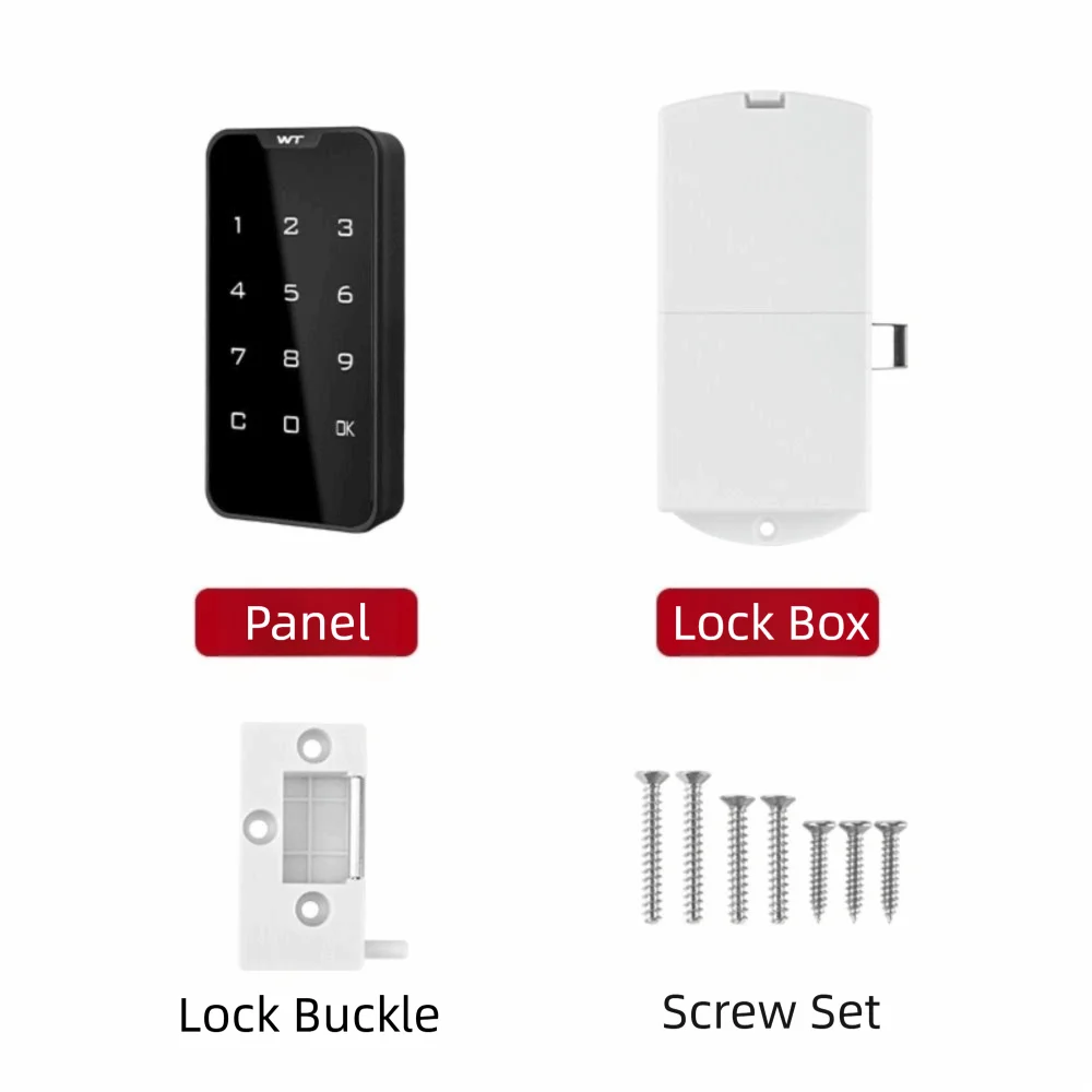 Battery Powered Electric Cabinet Lock Keyless Touch Keypad Automatic Locking Password Drawer Lock Public Mode Access Control