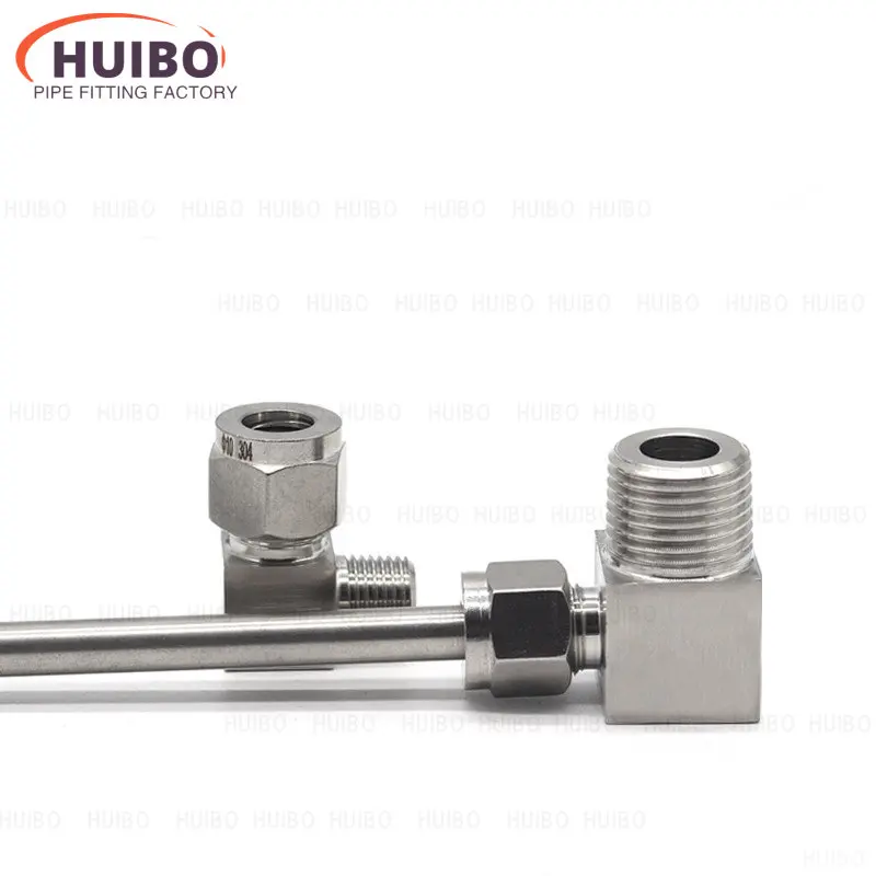 

1pc Pipe to Male Thread 6 8 10 12mm 1/8" 1/4" 3/8" 1/2" 304 SS Stainless Steel Elbow Double Ferrule Tube Pipe Fittings Connector