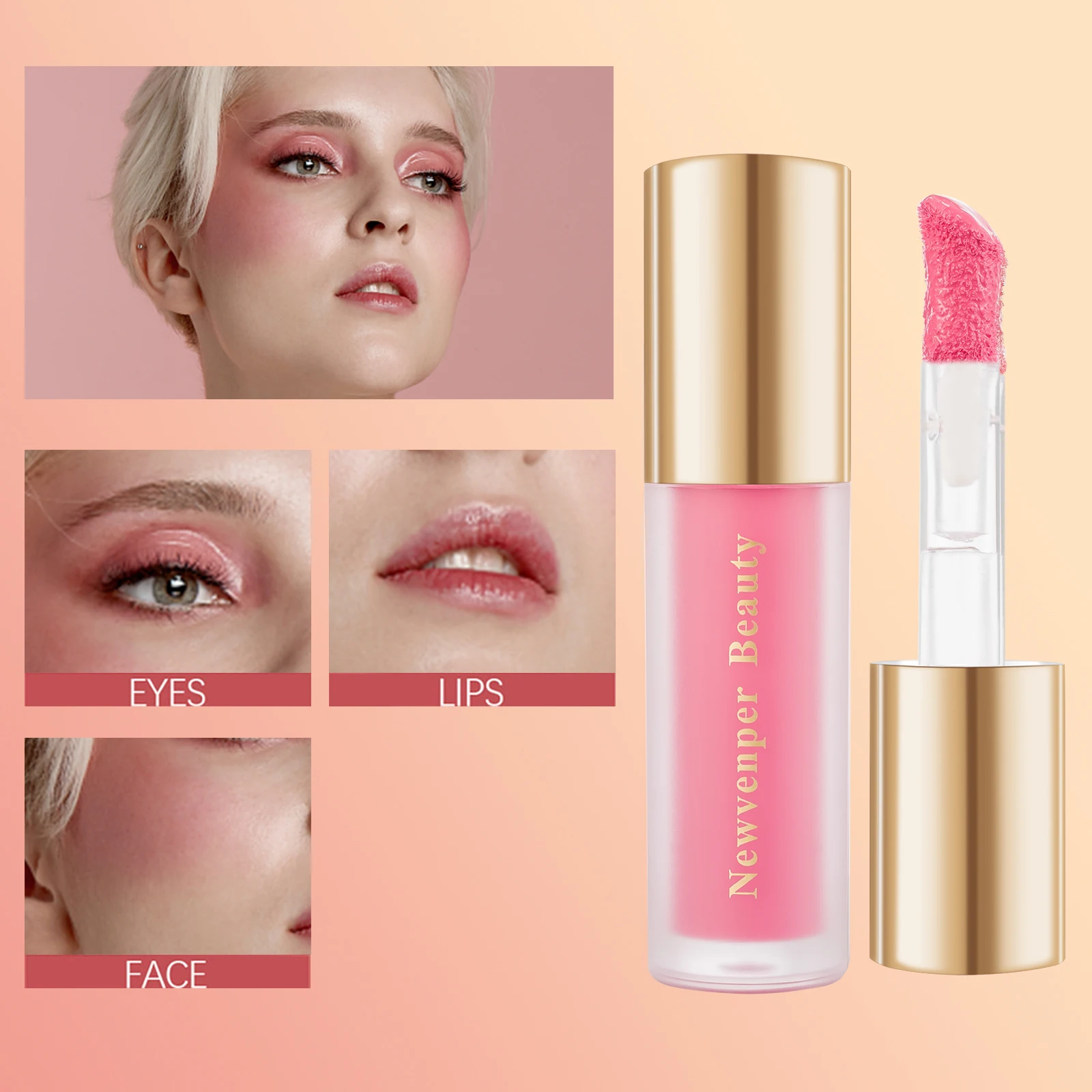 هايلايتر سائل + أحمر خدود سائل للوجه والجسم، لمسة نهائية لامعة عالية، لومينييزر سائل متوهج طبيعي، كريمي حريري، يدوم طويلاً #2