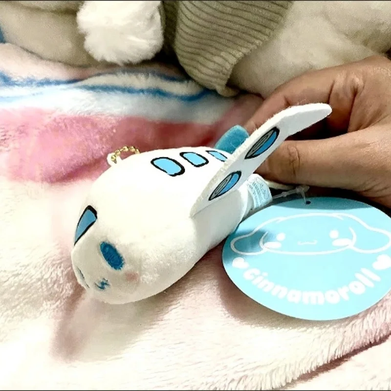 سانريو سينامورول أبيض أزرق تحويل طائرة لينة أفخم المفاتيح على ظهره سستة حلية حقيبة يد الزينة فتاة هدية #6