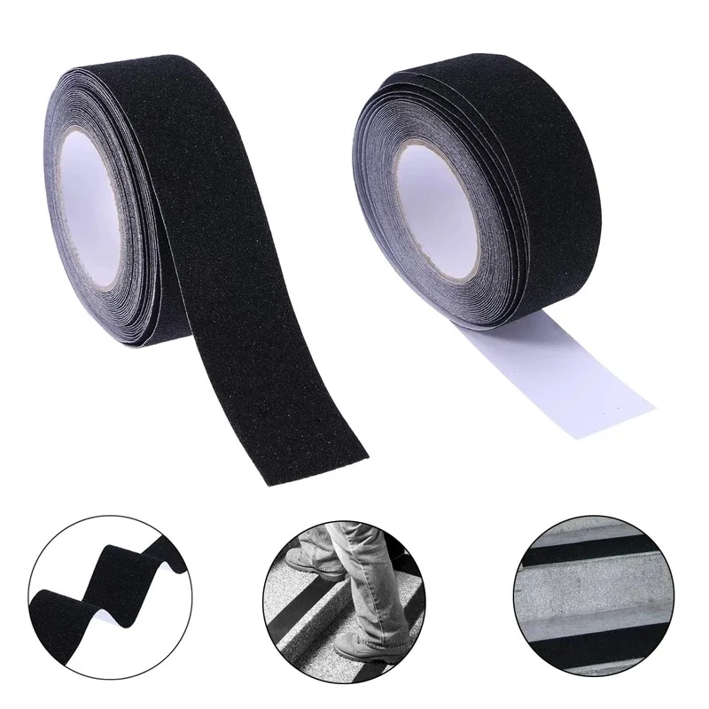 5cm*5m Black Anti-slip Tape Waterproof Outdoor Grip Tapes For Stair Steps Ramp Skateboards Floor Strong Adhesive Non Slip Strips