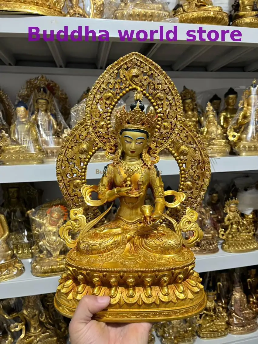 35cm large Tibet Thailand copper Tantric Vajrasattva Backlight Vajra Buddha statue Buddha Temple Family Effective protection