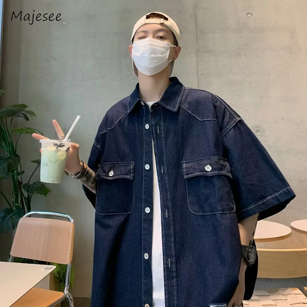 

Mens Jacket Fashion Popular Streetwear Japanese Style Half Sleeve Pocket Hipster Trendy Summer Teenagers Temperament Outerwear