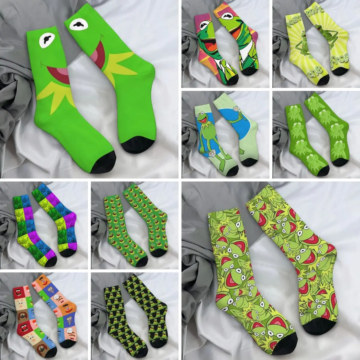 Kermit The Frog Socks Autumn Animal Cartoon Stockings Unisex Men Socks Quality Modern Socks Autumn Non Slip Socks Gift