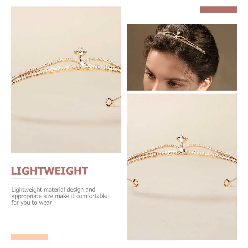 

Elegant Rhinestone Wedding Bridal Party Banquet Crown Shining Tiara Crown For Women Girls Birthday Decoration Lightweight