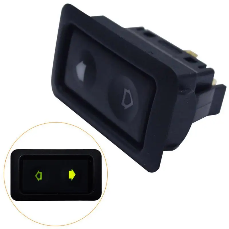 1pcs Universal 6Pin 20A 12-24V Car Electric Window Switch Button With Green Light Indicator Double Arrow