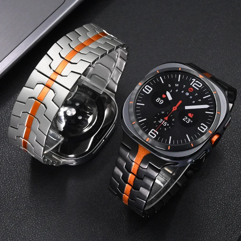 No Gaps Bracelet for Samsung Galaxy Watch Ultra 47mm Stainless Steel Link Band for SAMSUNG GALAXY ULTRA 7 47MM Luxury Men Strap